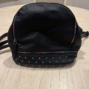 BP Studded Women's Faux Leather Backpack Iridescent Details 10" H x 10"W x 6" D